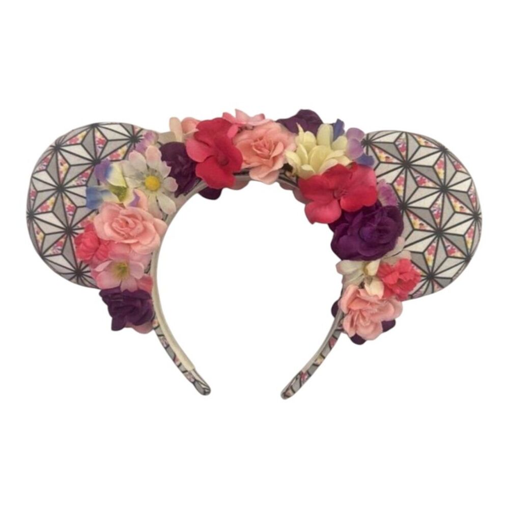 Custom Disney Flower Mouse Ears | Spaceship Earth Headband Park Flower & Garden
